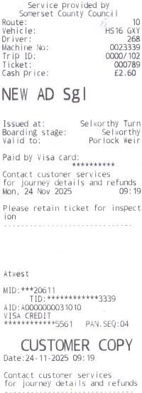 picture of bus ticket